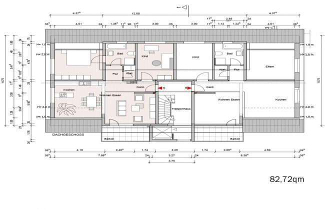 6-Wohnungenhaus Dachgeschoss